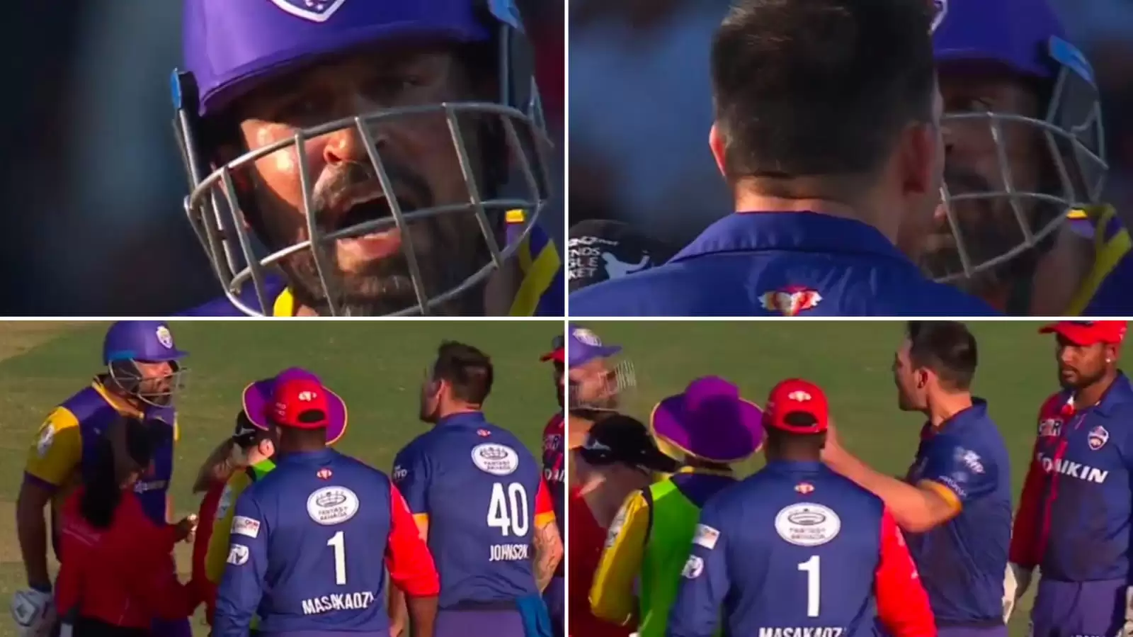 Watch: Yusuf Pathan, Mitchell Johnson involved in angry pushing and ...