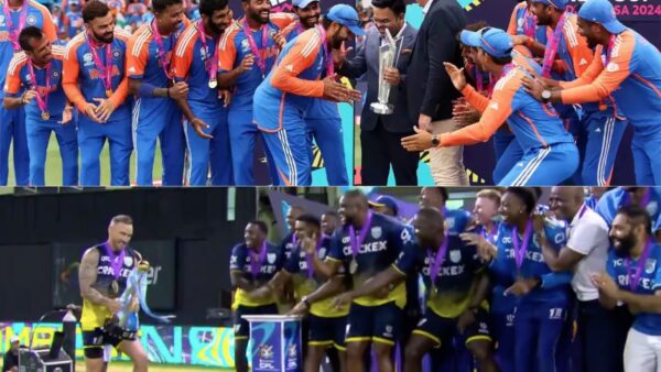 [WATCH] RCB star copies Rohit Sharma’s iconic celebration while lifting CPL 2024 trophy