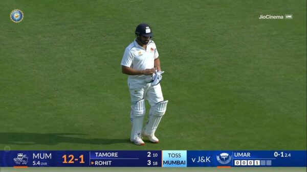WATCH: Rohit Sharma flops on Ranji Trophy return after nearly a decade, departs for 3 against J&K