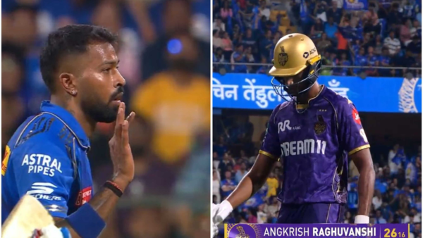 Hardik Pandya Angkrish Raghuvanshi MI vs KKR IPL 2025
