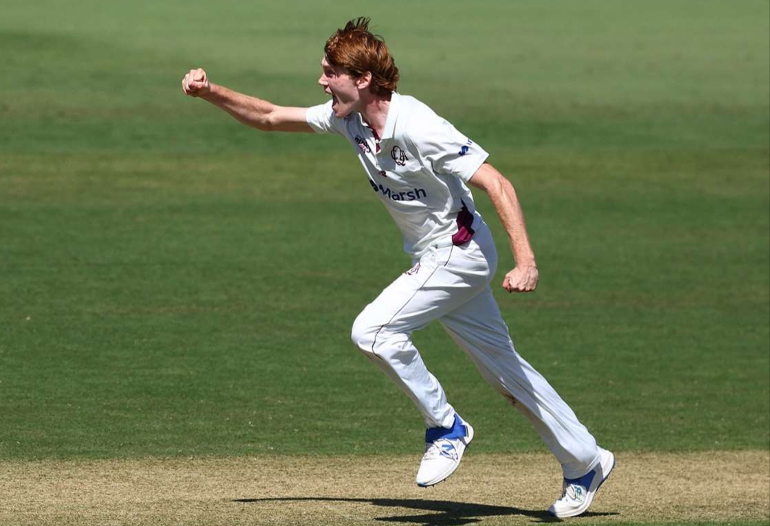 Callum Vidler snared 4 for 33 on the first day of the Sheffield Shield final.