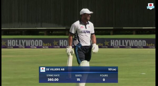 AB de Villiers Returns With A Bang: Smashes 101 off 28 With 15 Sixes in Legends Game