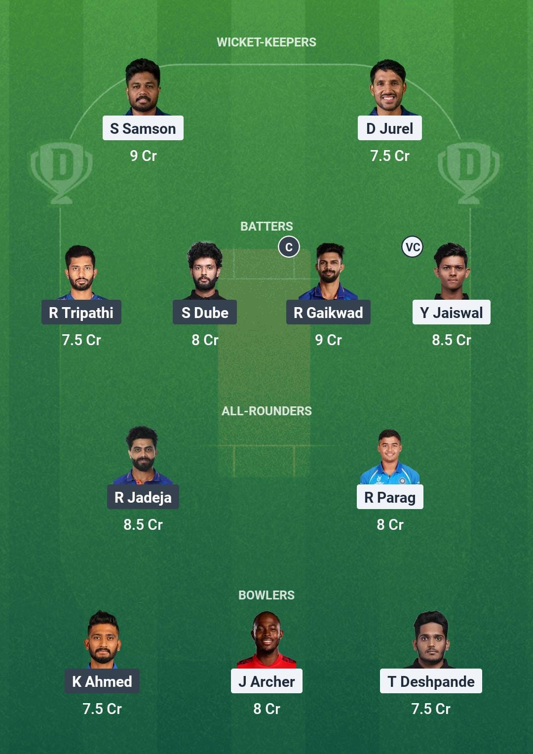 RR vs CHE Dream11 Prediction Today Match 11 Playing XI IPL 2025 Grand League Team