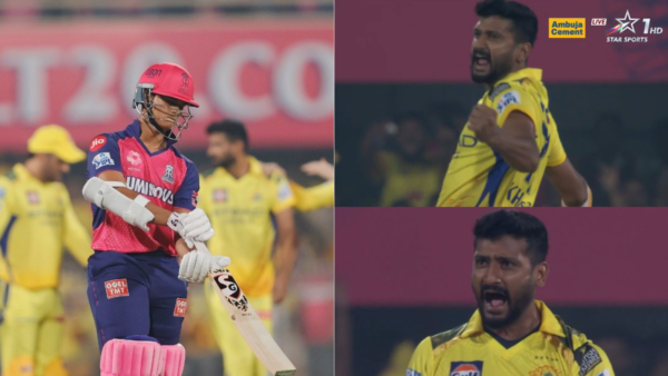 [WATCH] Khaleel Ahmed Screams in Yashasvi Jaiswal’s Face After Dismissing India Star in First Over of RR vs CSK IPL 2025 Match