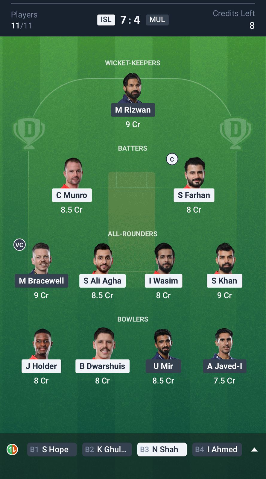 ISL vs MUL Dream11 Prediction Today Match 7 Playing XI PSL 2025 Small League Team