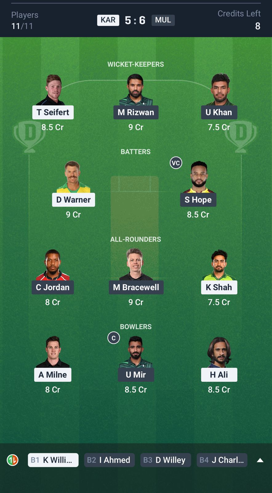 KAR vs MUL Dream11 Prediction Today Match 3 Playing XI PSL 2025 Small League Team