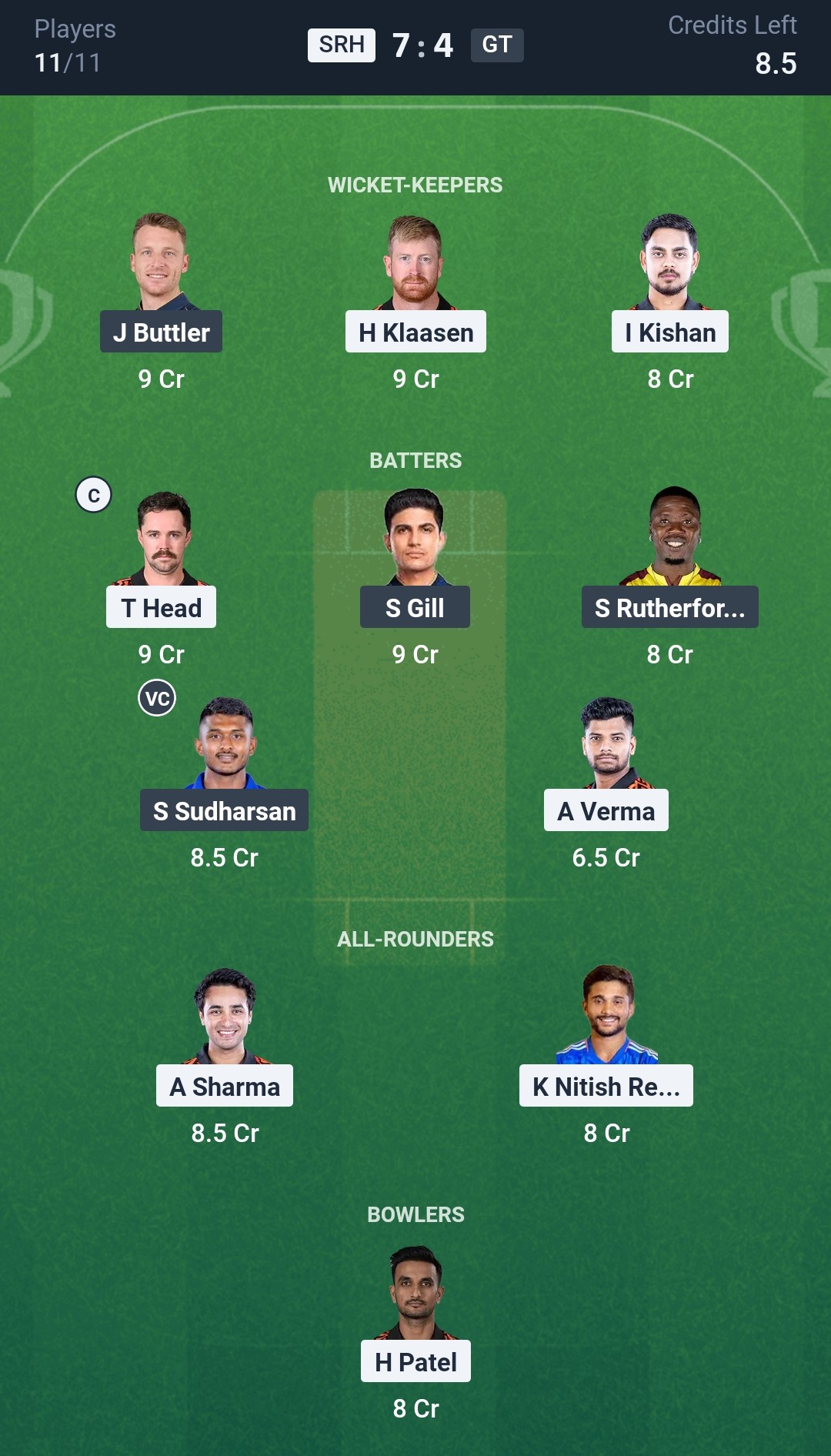 SRH vs GT Dream11 Prediction Today Match 19 Playing XI IPL 2025 Small League Team