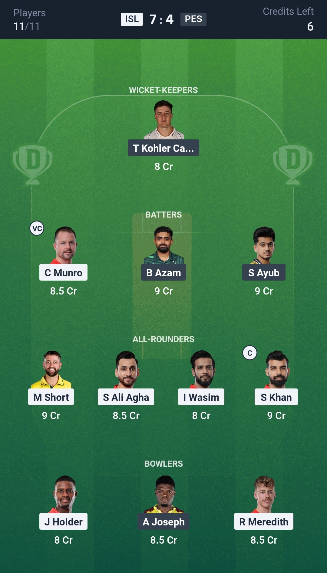 ISL vs PES Dream11 Prediction Today Match 5 Playing XI PSL 2025 Grand League Team