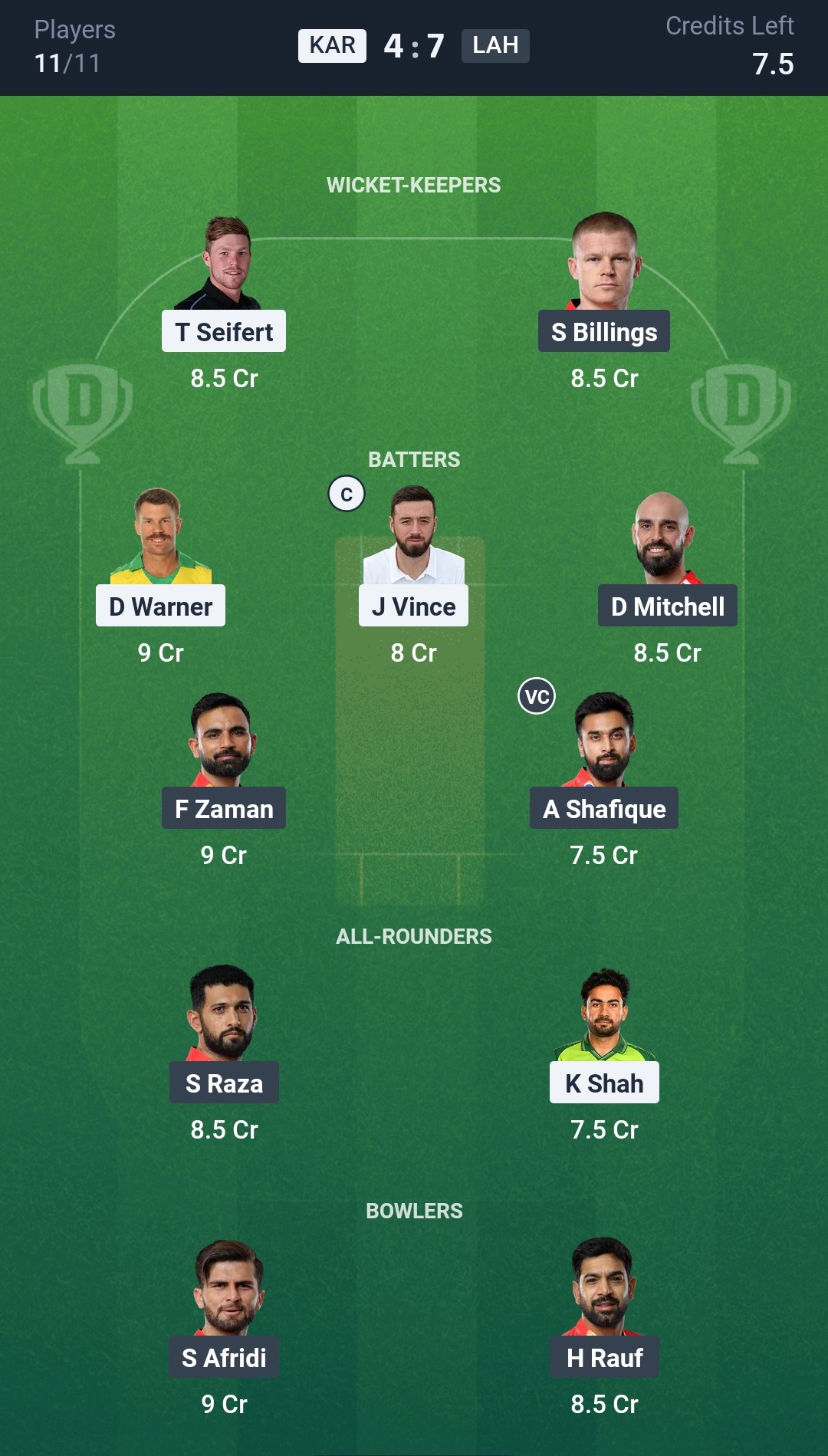 KAR vs LAH Dream11 Prediction Today Match 6 Playing XI PSL 2025 Small League Team