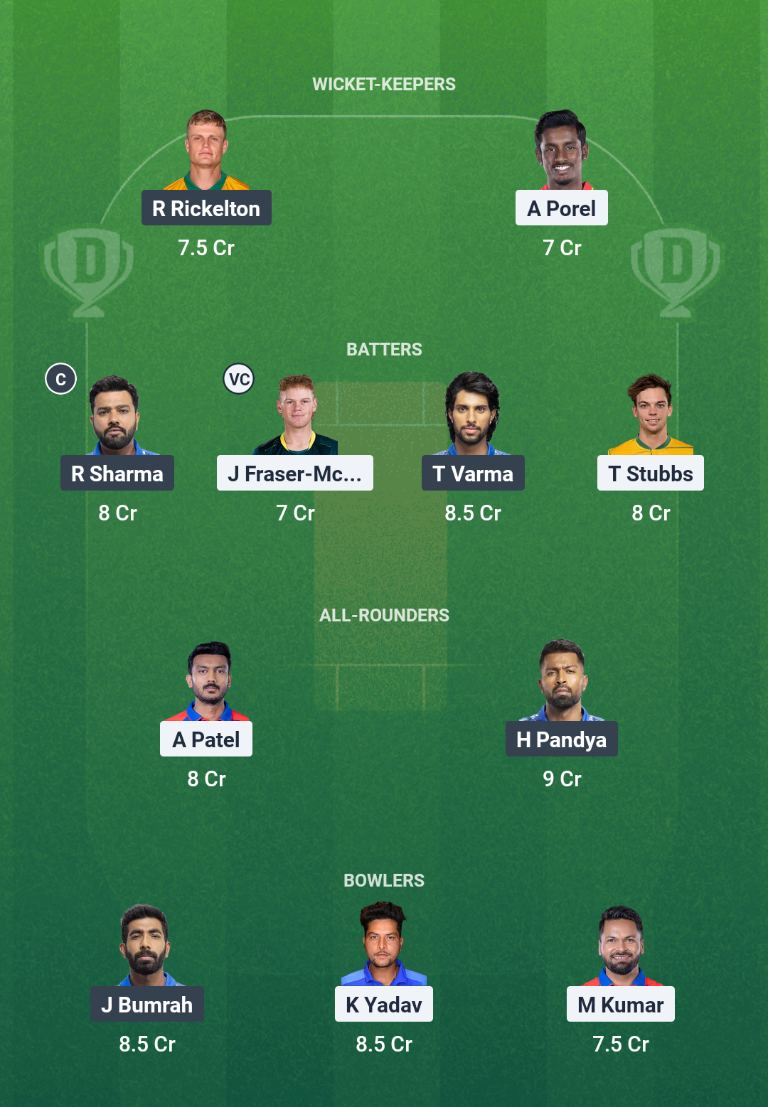 DC vs MI Dream11 Prediction Today Match 29 Playing XI IPL 2025 Grand League Team
