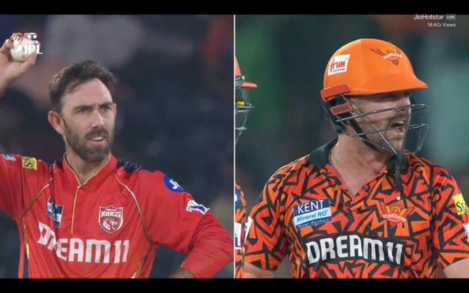 [WATCH] Aussie Teammates Travis Head and Glenn Maxwell Get Involved in a HEATED Moment During SRH vs PBKS IPL 2025 Match