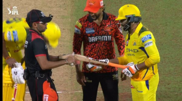 [WATCH] Umpires Force Ravindra Jadeja To Change Bats After Failing Gauge Test During CSK vs SRH IPL 2025 Match