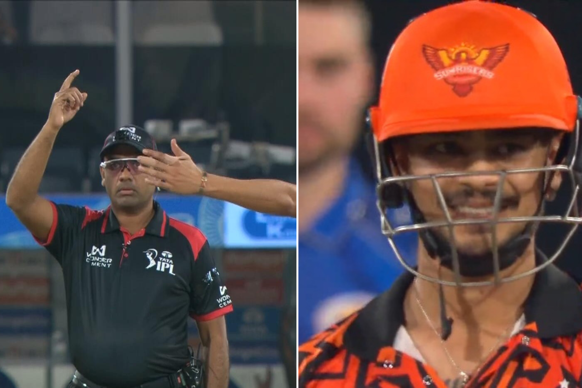 ishan kishan dismissal srh vs mi umpire ipl 2025