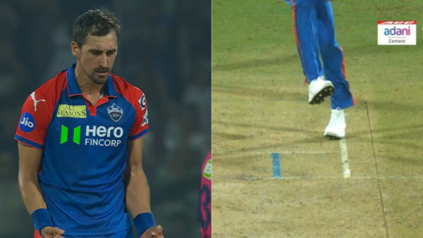 No Ball or Not? Mitchell Starc Penalised for Backfoot No-Ball During DC vs RR IPL 2025 Clash