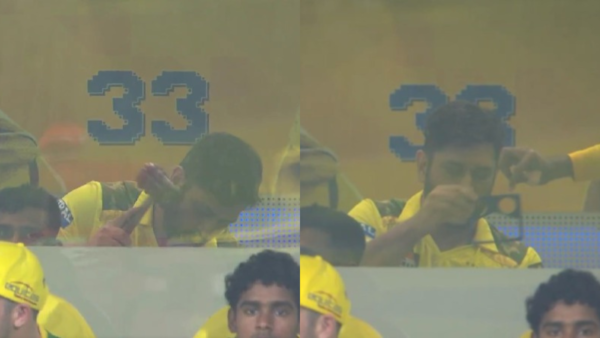 While sitting in the dugout and waiting for his turn, MS Dhoni started to thump one side of the willow with a hammer to make it thinner.