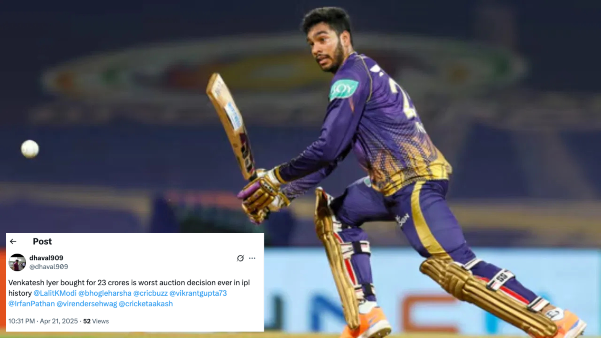 ‘Worst Auction Decision Ever’: KKR Fans Merciless After INR 23.75 Crore Recruit Venkatesh Iyer’s Painstakingly Slow 19-Ball 14 Against Gujarat Titans in IPL 2025 