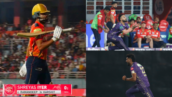 [WATCH] Harshit Rana Sends Back Former KKR Skipper Shreyas Iyer for Two-Ball Duck During PBKS Clash in IPL 2025