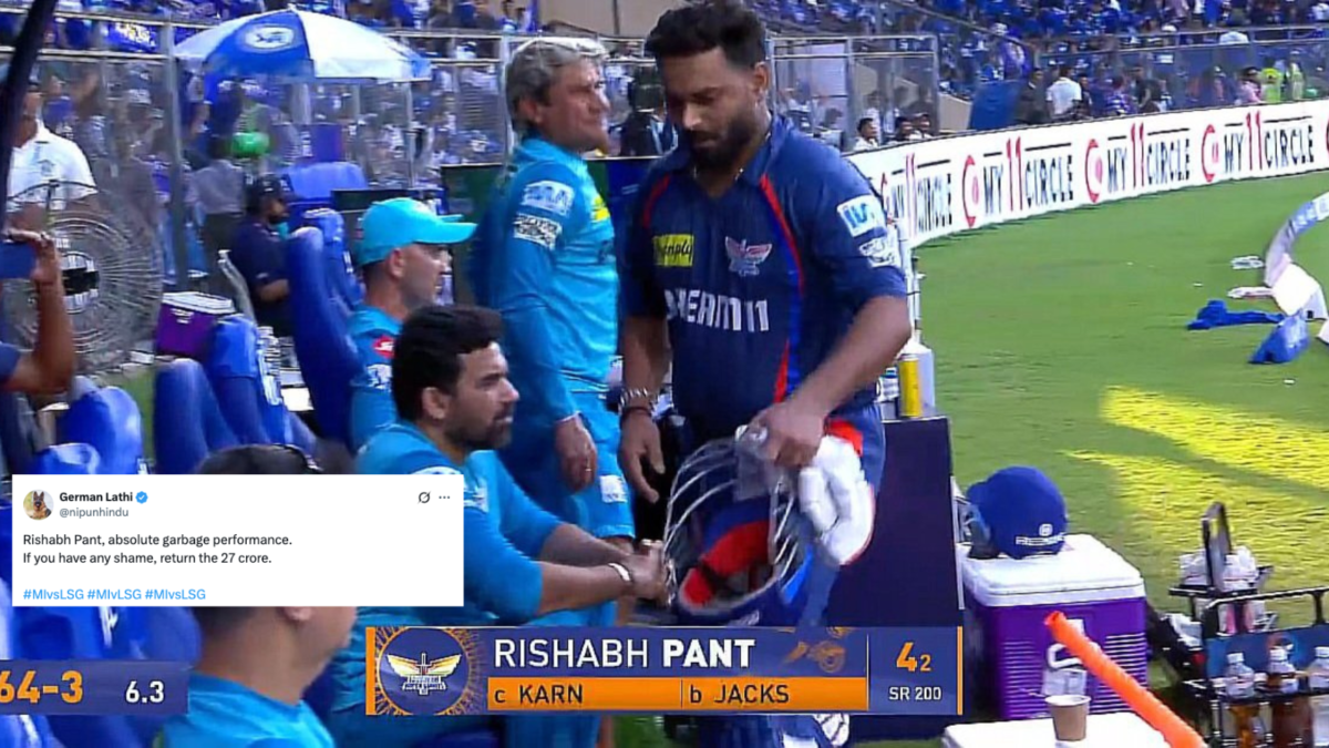 ‘Return the 27 Crores’: LSG Fans Furious After Rishabh Pant Fumbles Again, Departs for 4(2) Against Mumbai Indians in IPL 2025