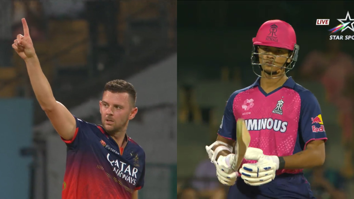 Yashasvi Jaiswal and Josh Hazlewood were involved in a verbal exchange after the batter got out during the game last night.