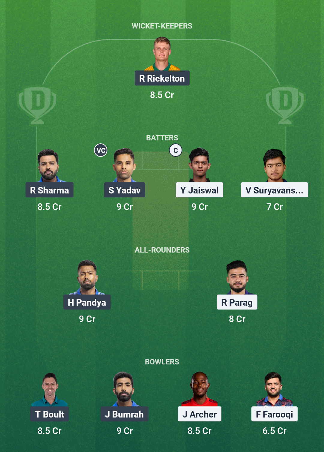 RR vs MI Dream11 Prediction Today Match 50 Playing XI IPL 2025 Small League Team