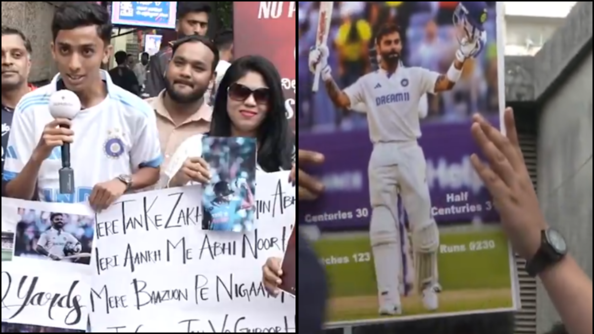 Virat Kohli Fans Flock In Donning White Jerseys in a Touching Tribute During RCB vs KKR IPL 2025 Clash