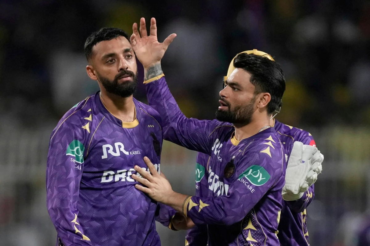 are kkr out playoffs qualification contention rcb washout chinnaswamy ipl 2025