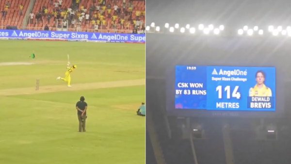 [WATCH] CSK Batting Sensation Smacks Massive 114m Maximum in IPL 2025 Super Sixes Challenge