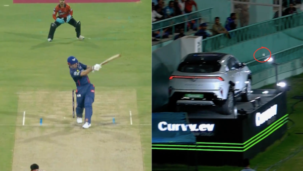[WATCH] Mitchell Marsh’s Explosive Six Puts a Dent on Tata Curvv Car During LSG vs SRH IPL 2025 Clash