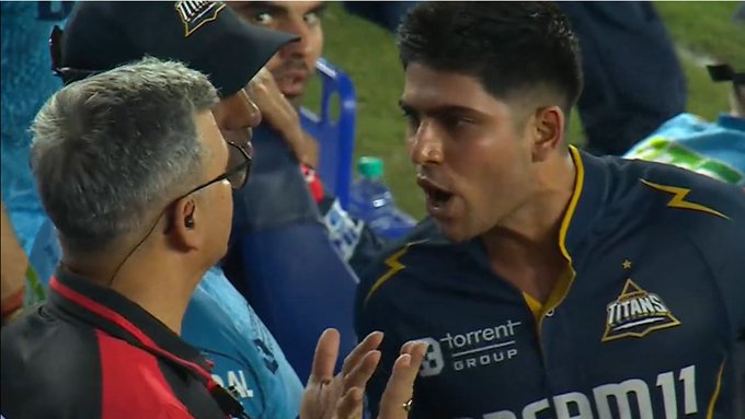 shubman gill arguing with umpire ipl 2025 gt vs srh gujarat titans