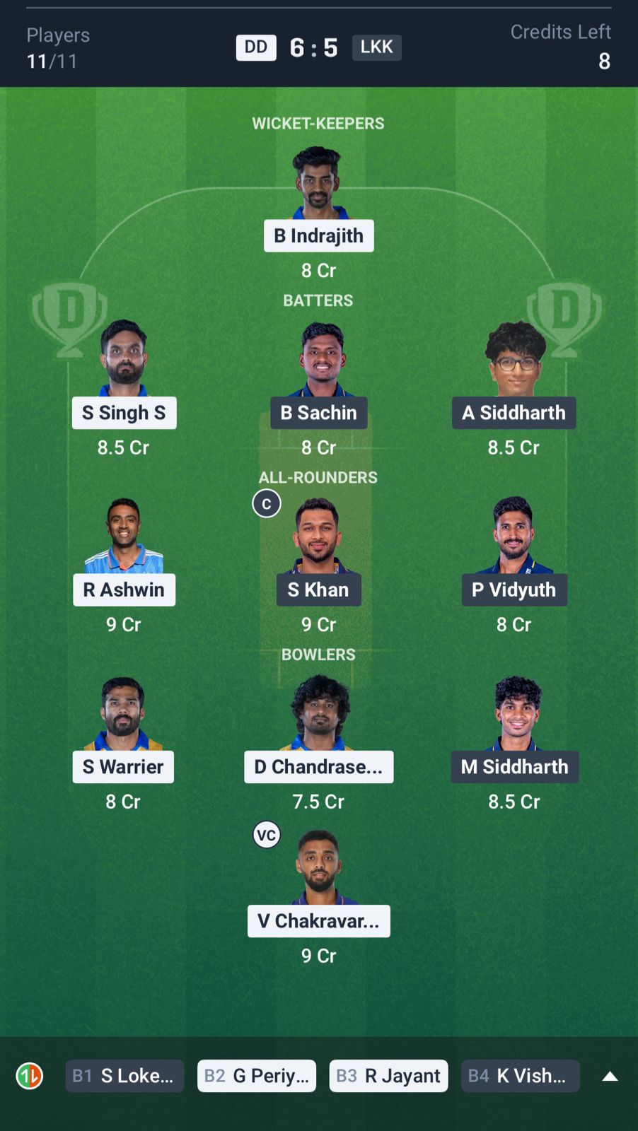 DD vs LKK Dream11 Prediction, TNPL MATCH 1 Small League Team