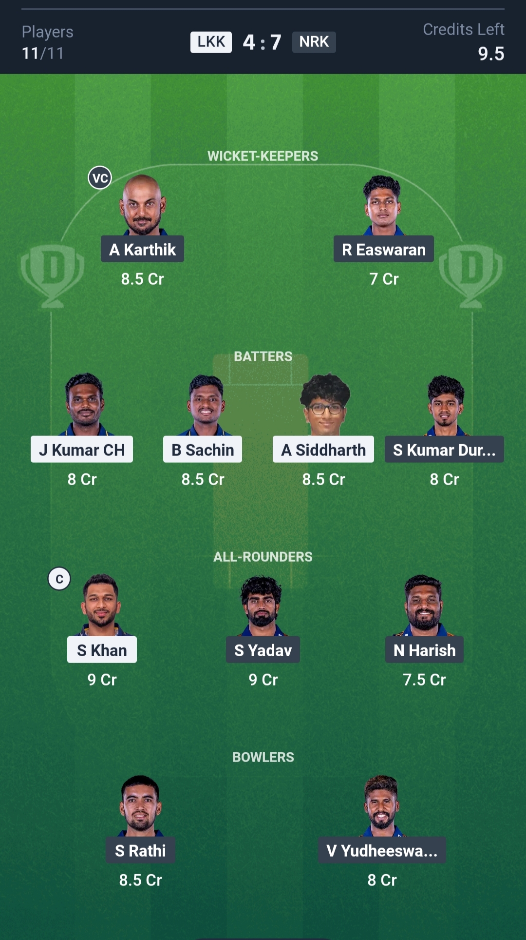 LKK vs NRK Dream11 Prediction Today TNPL 2025 Match 18 Playing XI Grand League Team