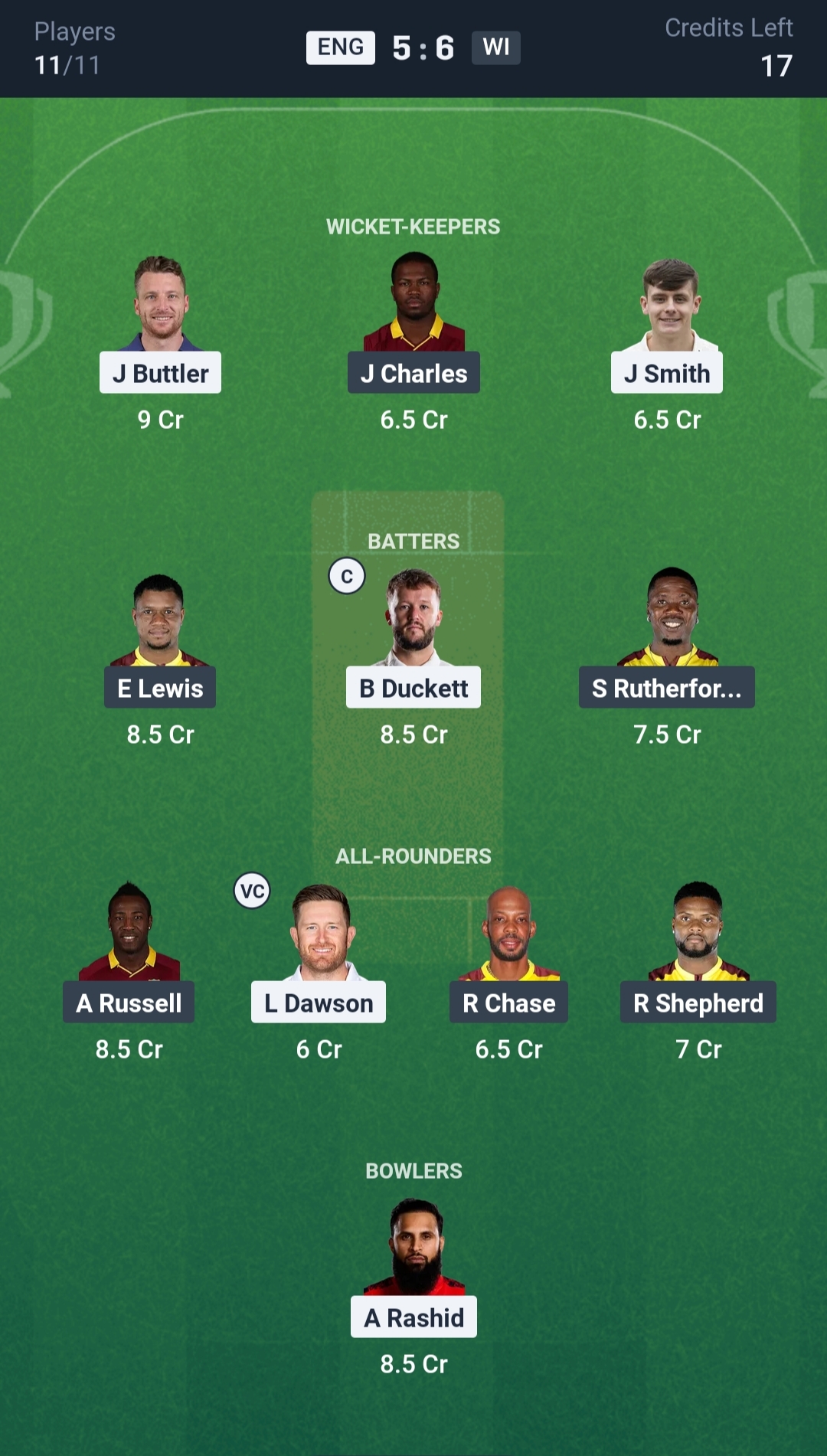 ENG vs WI Dream11 Prediction Today 2nd T20I Playing XI Grand League Team