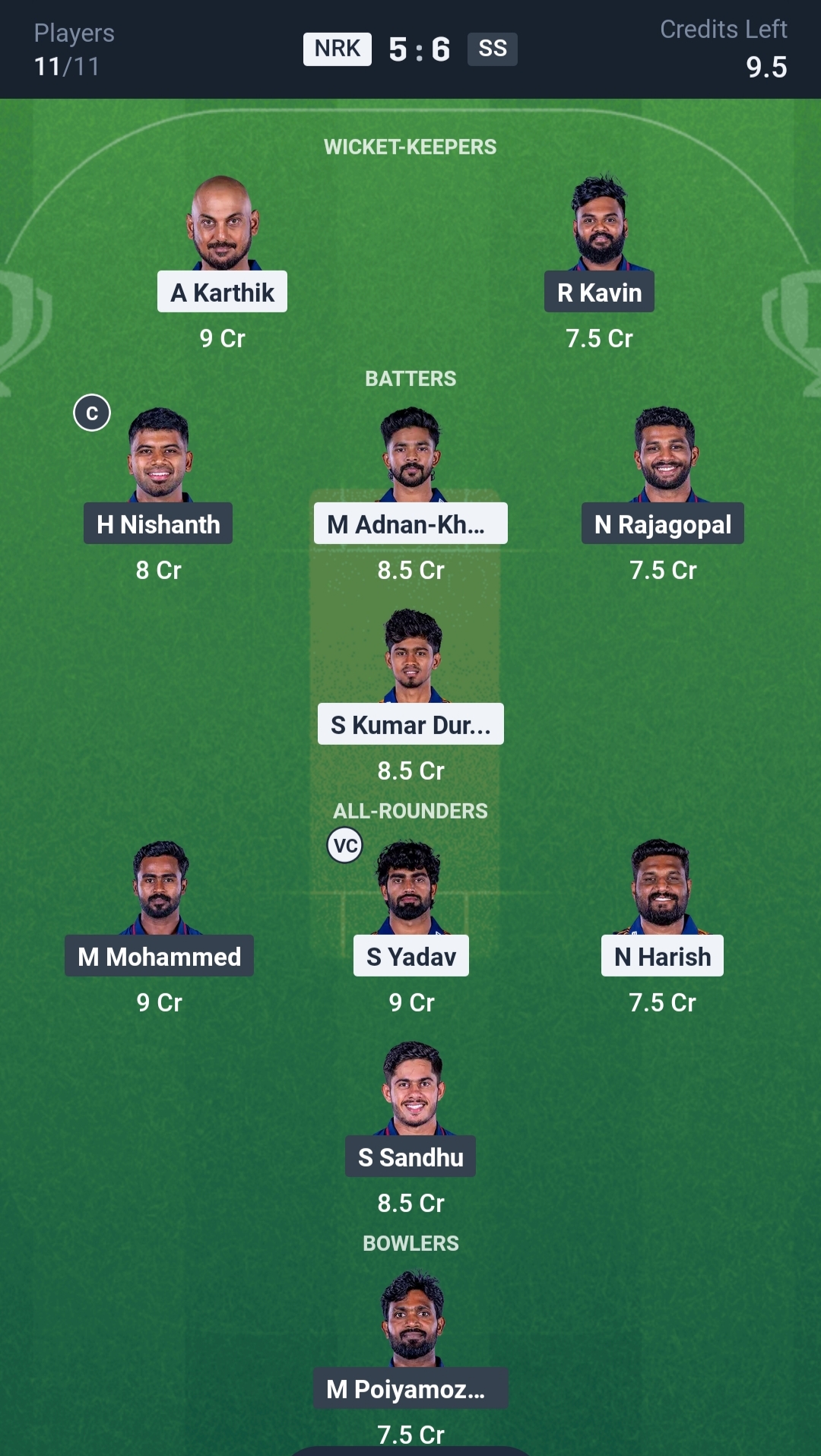 NRK vs SS Dream11 Prediction Today TNPL 2025 Match 13 Playing XI Grand League Team