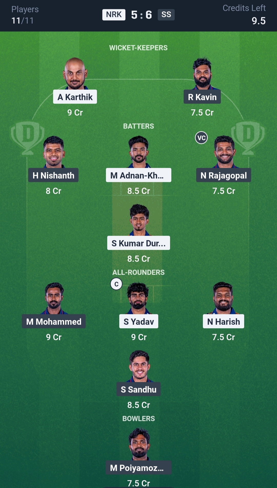 NRK vs SS Dream11 Prediction Today TNPL 2025 Match 13 Playing XI Small League Team