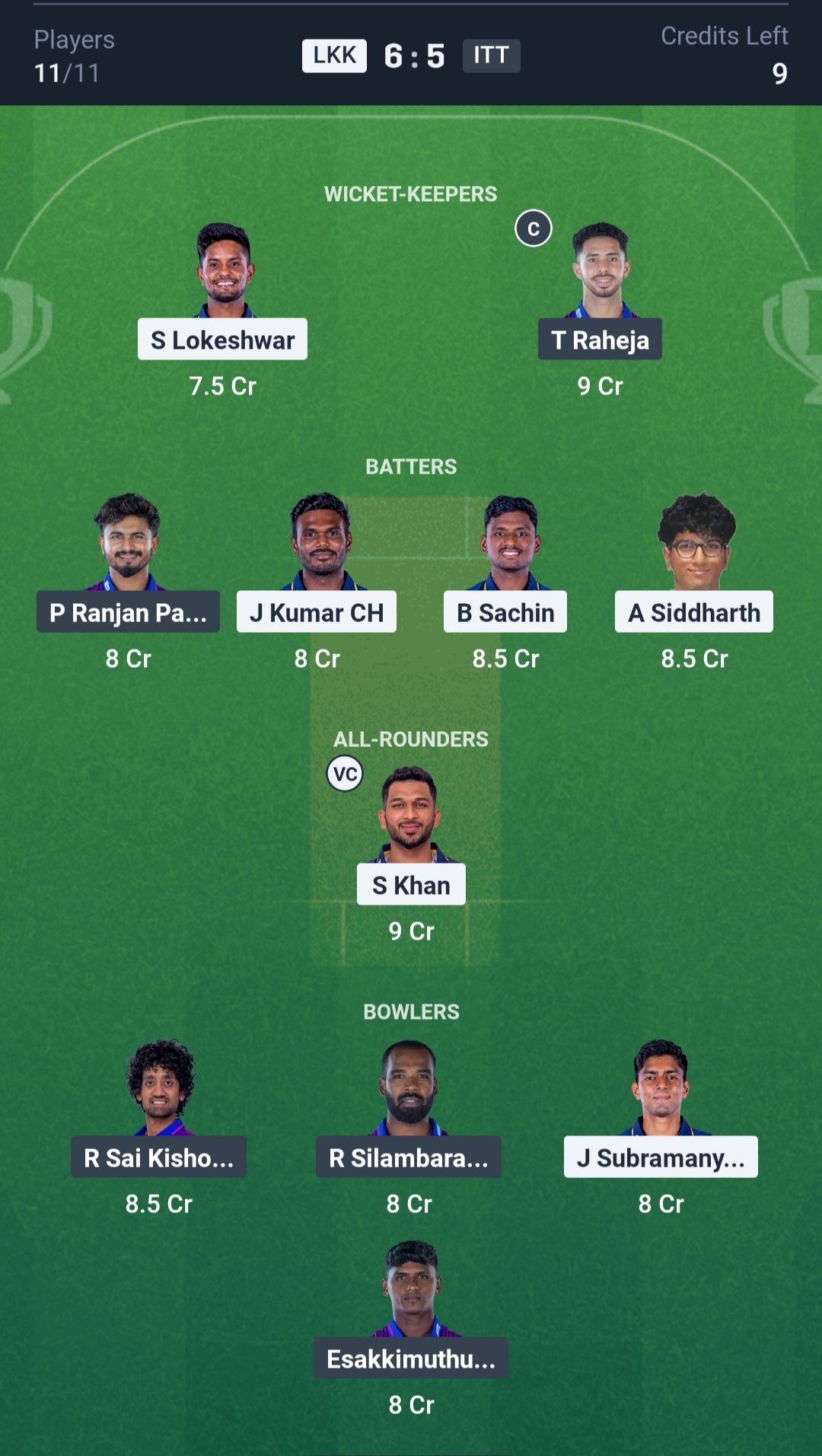 LKK vs ITT Dream11 Prediction Today TNPL 2025 Match 22 Playing XI Small League Team