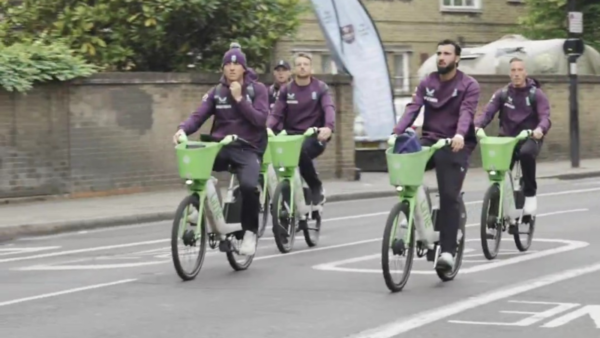England players were seen arriving on the bike for the third ENG vs WI ODI at the Kennington Oval in London.