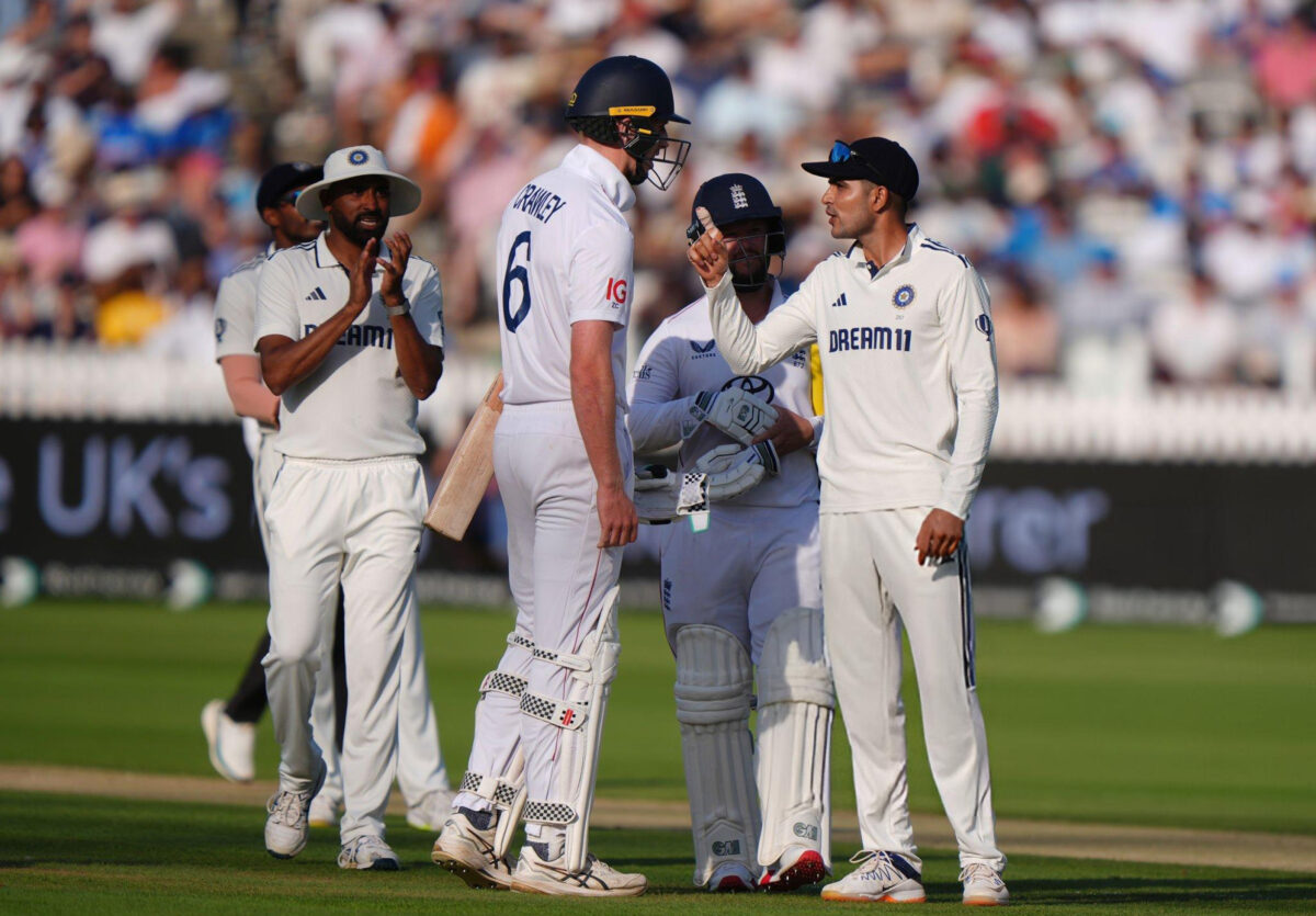 Shubman Gill had an altercation with Zak Crawley.