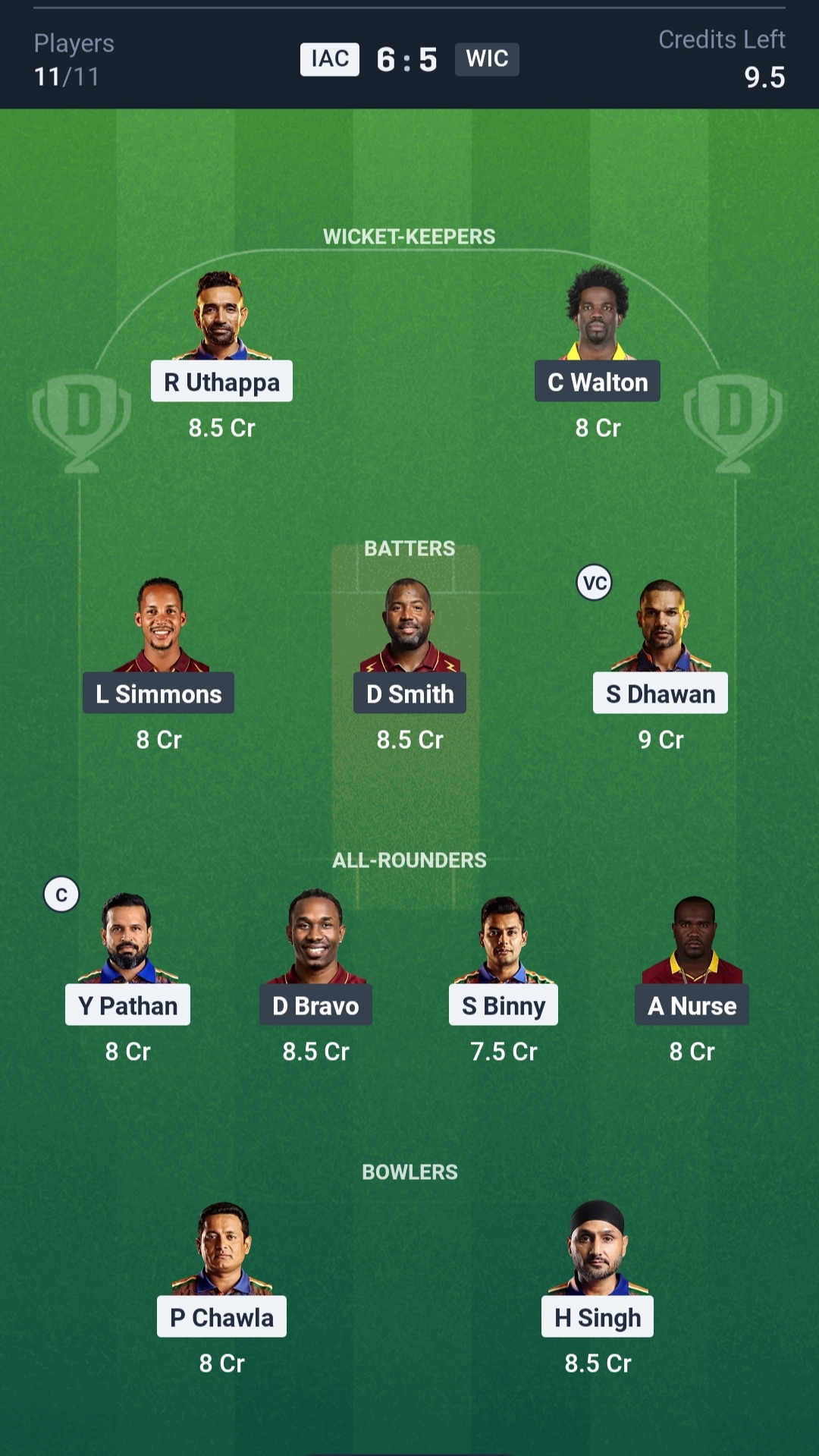 IAC vs WIC Dream11 Prediction Today WCL 2025 Match 15 Playing XI Small League Team