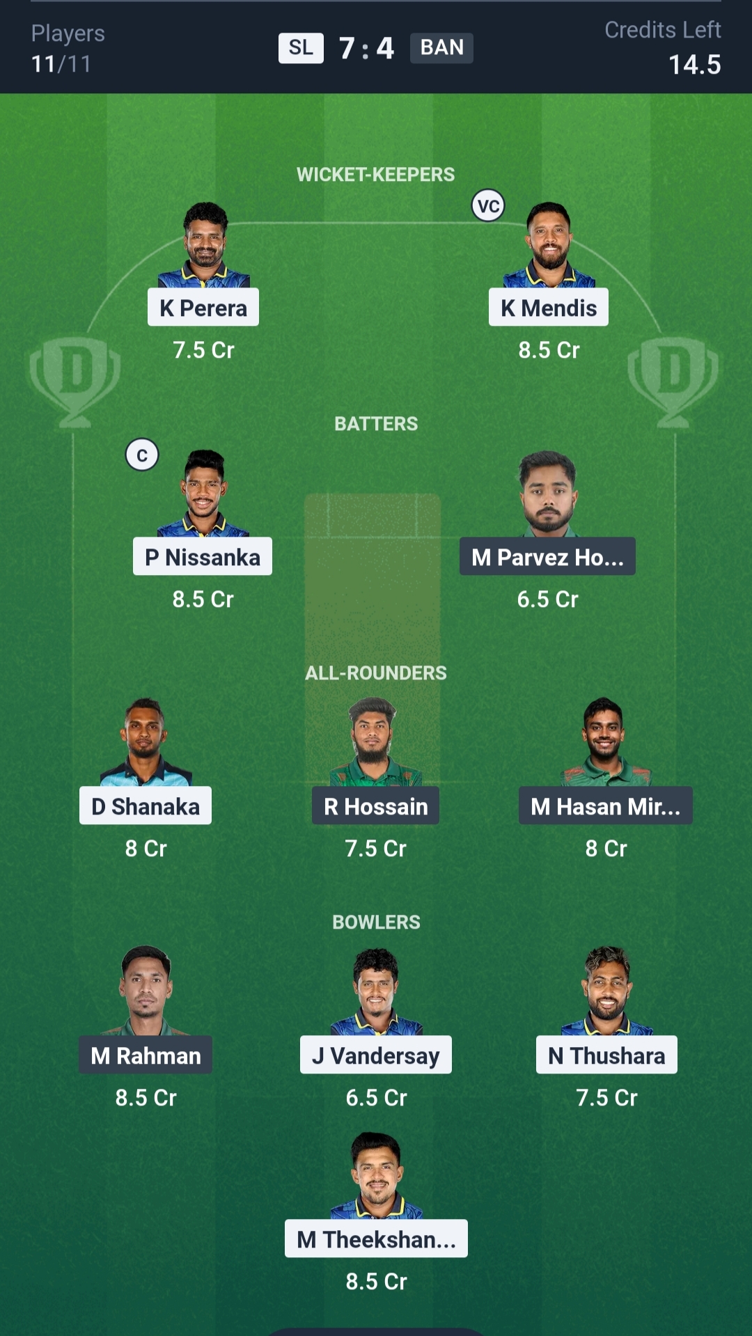 SL vs BAN Dream11 Prediction Today 2nd T20I Playing XI Grand League Team