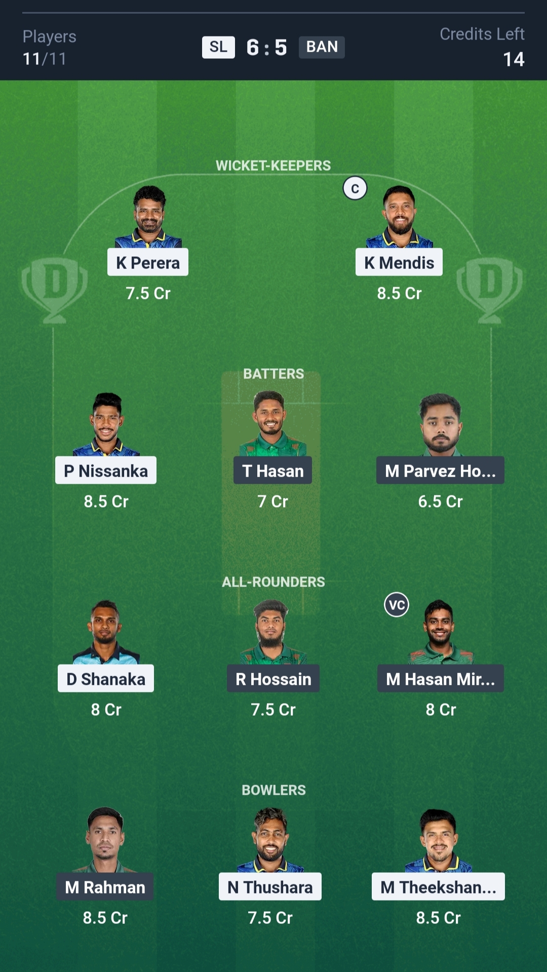 SL vs BAN Dream11 Prediction Today 2nd T20I Playing XI Small League Team