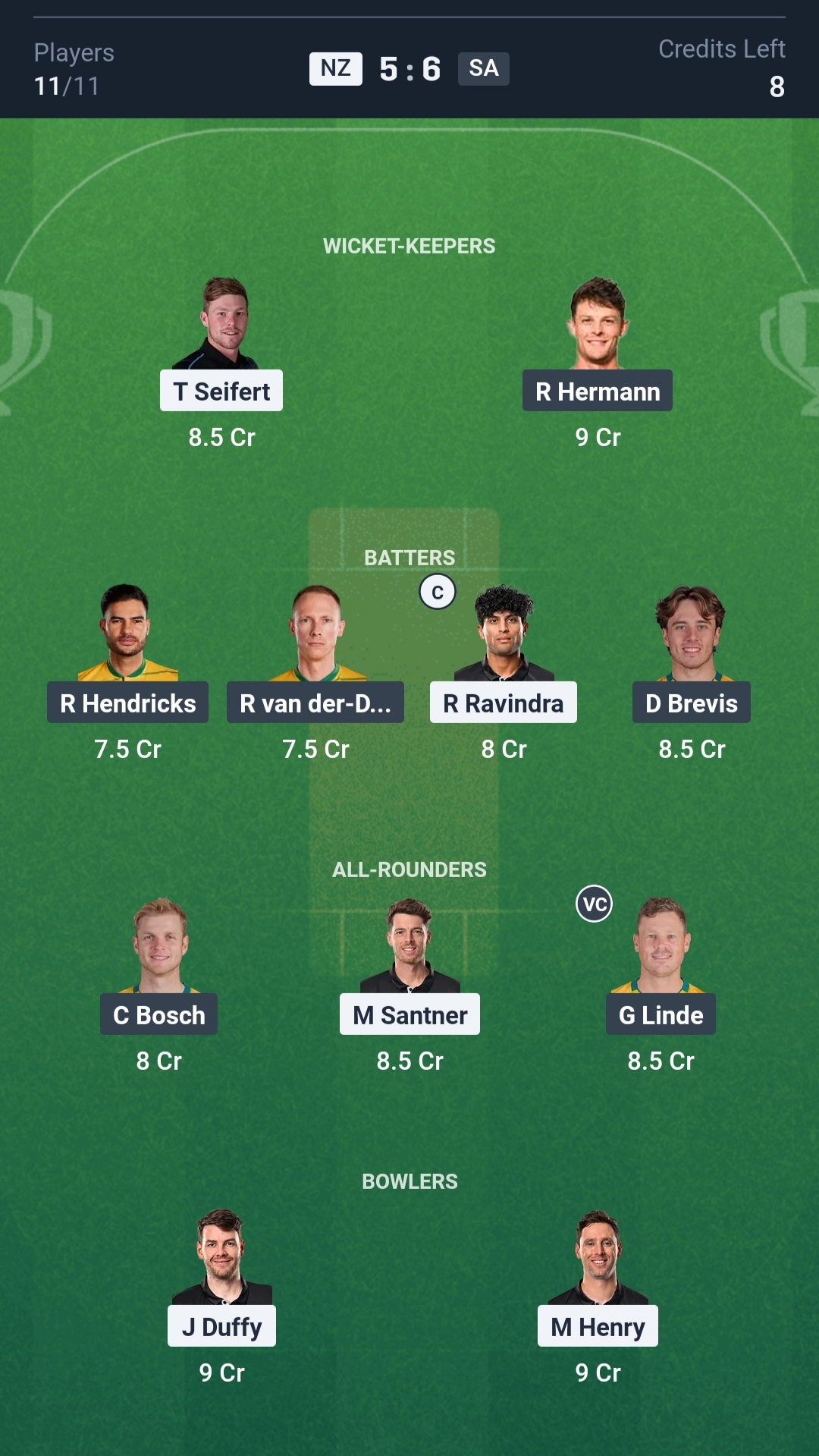 NZ vs SA Dream11 Prediction Today T20 Tri-series Final Playing XI Small League Team