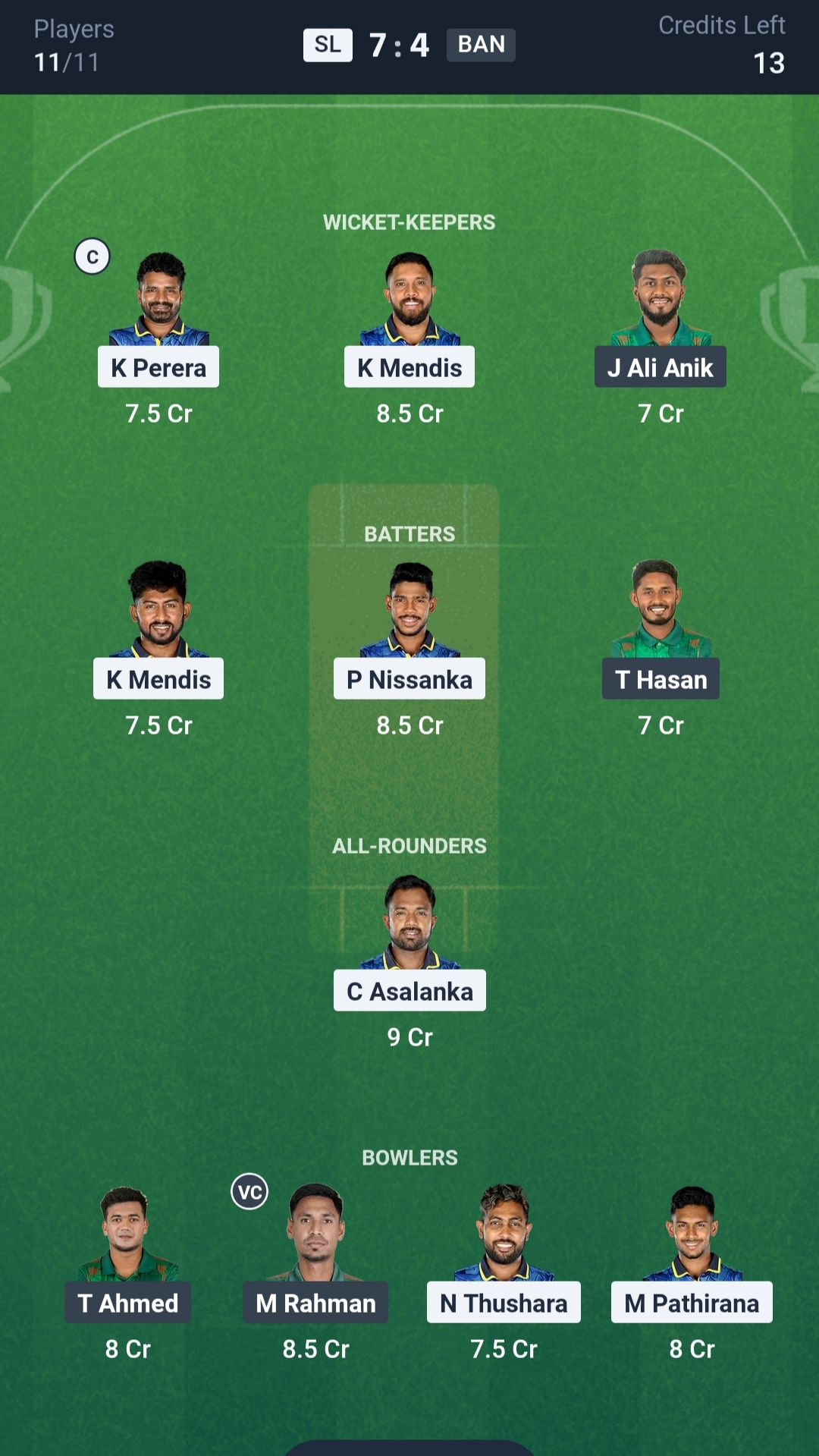 SL vs BAN Dream11 Prediction Today 1st T20I Playing XI Small League Team