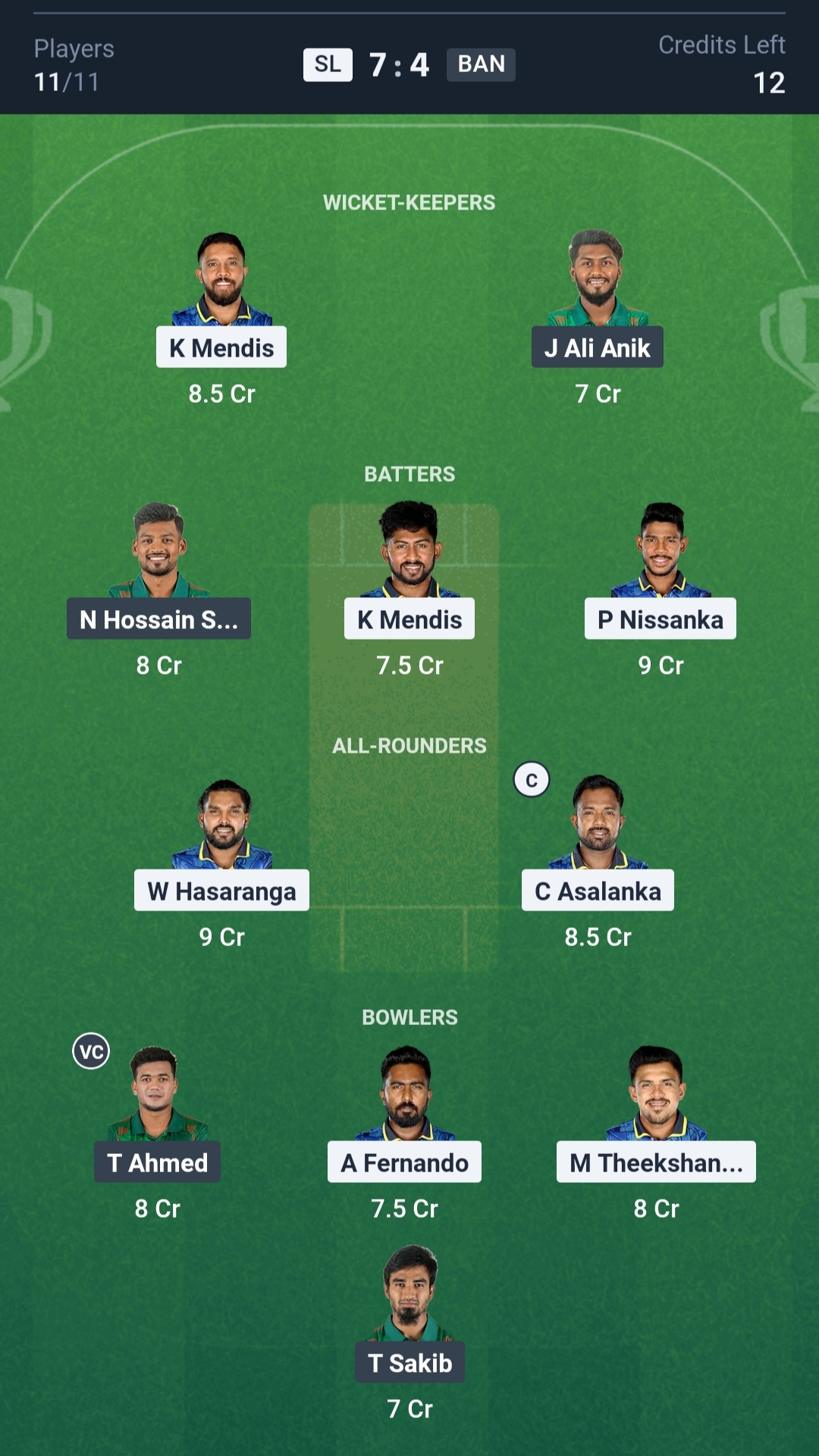 SL vs BAN Dream11 Prediction Today 2nd ODI Playing XI Grand League Team