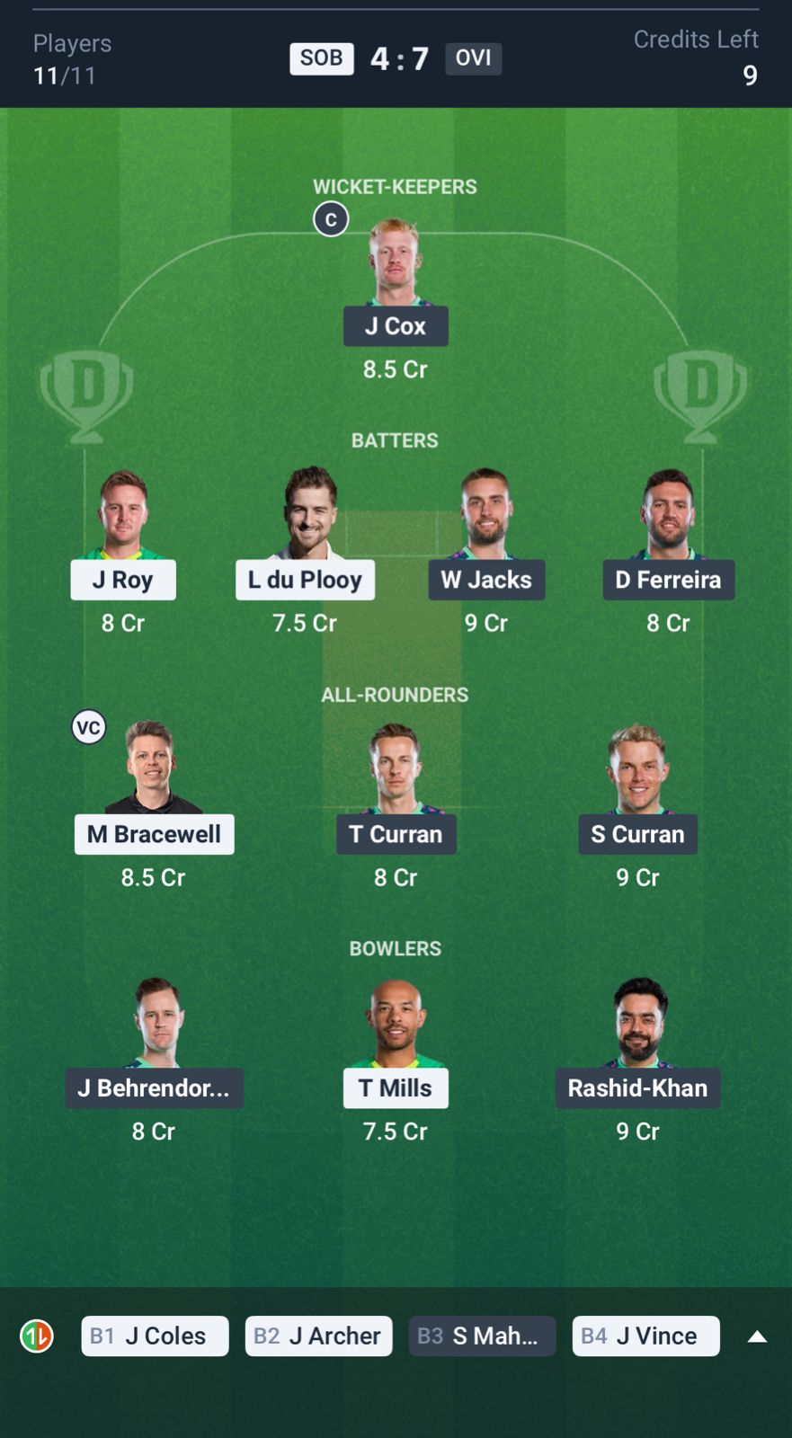 SOB vs OVI Dream11 Prediction Today, The Hundred 2025 MATCH 19 Small League Team