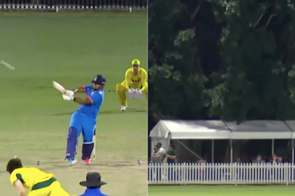 Vaibhav Suryavanshi Sends Ball Into the Woods With a Massive Six During AUS U19 vs IND U19 [WATCH]