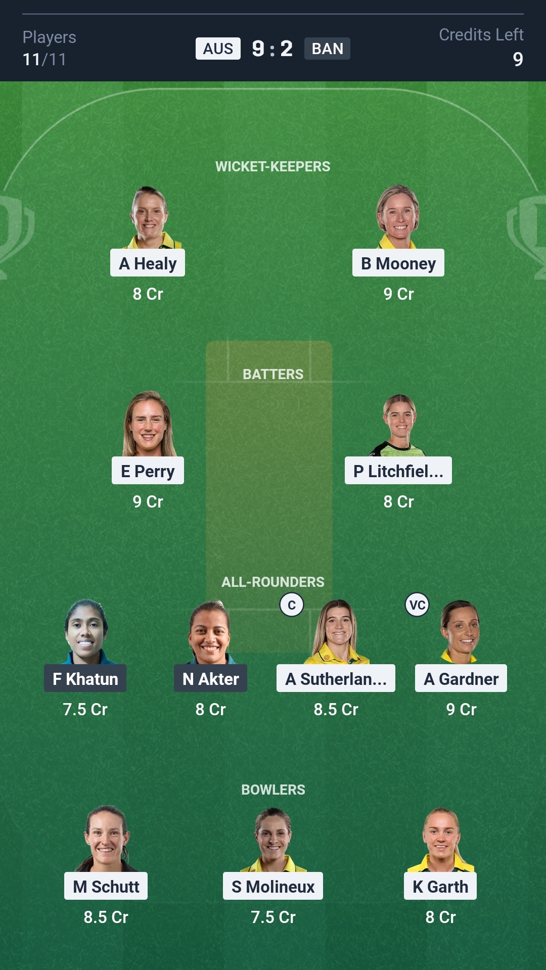 AUS vs BAN Dream11 Prediction Today Match 17 Playing XI
