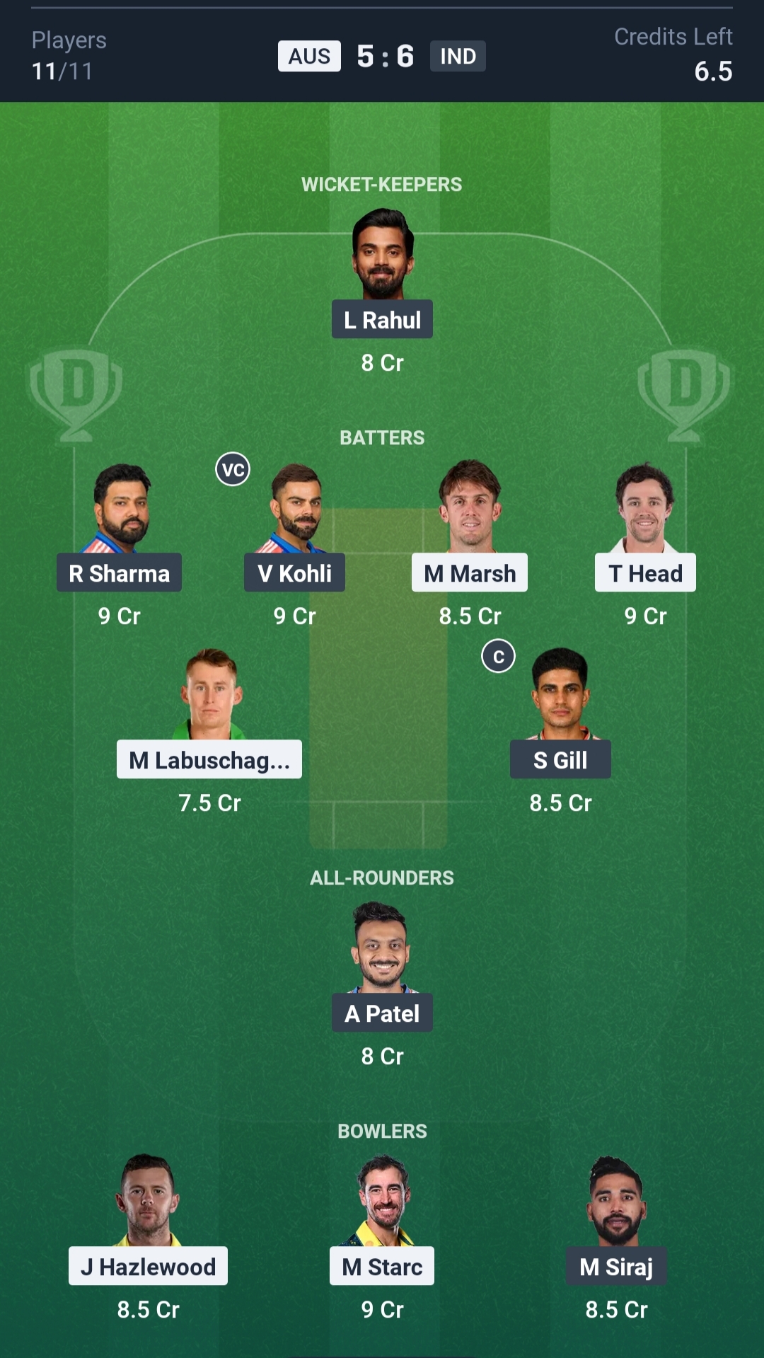 AUS vs IND Dream11 Prediction Today 1st ODI Playing XI