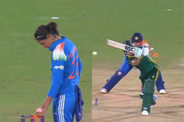 Harmanpreet Kaur Does the 'Bail-swap', India Remove Marizanne Kapp In Very Next Over In Women's World Cup 2025 [WATCH]