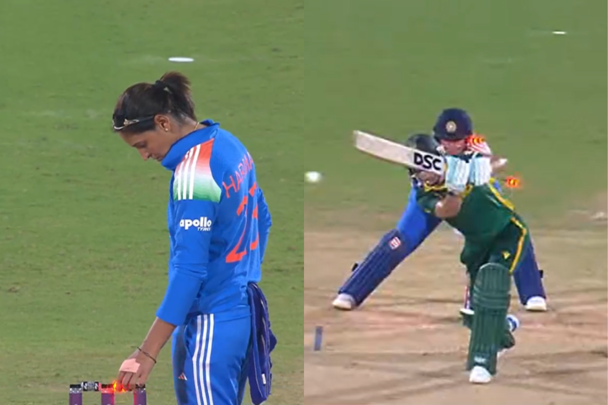 Harmanpreet Kaur Does the 'Bail-swap', India Remove Marizanne Kapp In Very Next Over In Women's World Cup 2025 [WATCH]