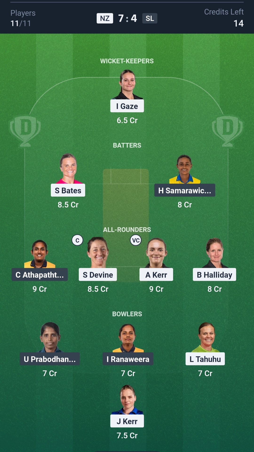 NZ vs SL Dream11 Prediction Today Match 15 Playing XI